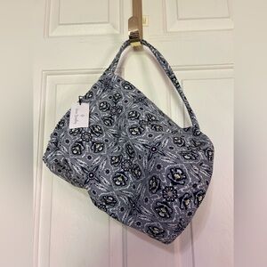 Vera Bradley Gray and Blue Floral Pattern Ditty Bag NWT, Plastic Lined MultiUse